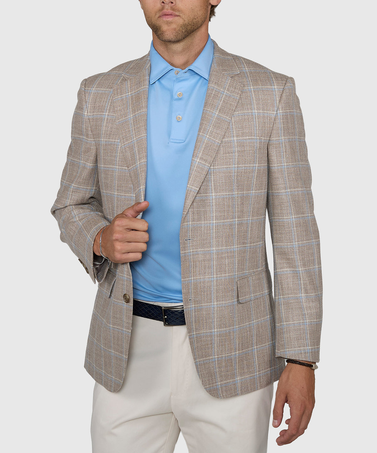 Westport Black Two-Button Side Vent Windowpane Sport Coat, Men's Big & Tall