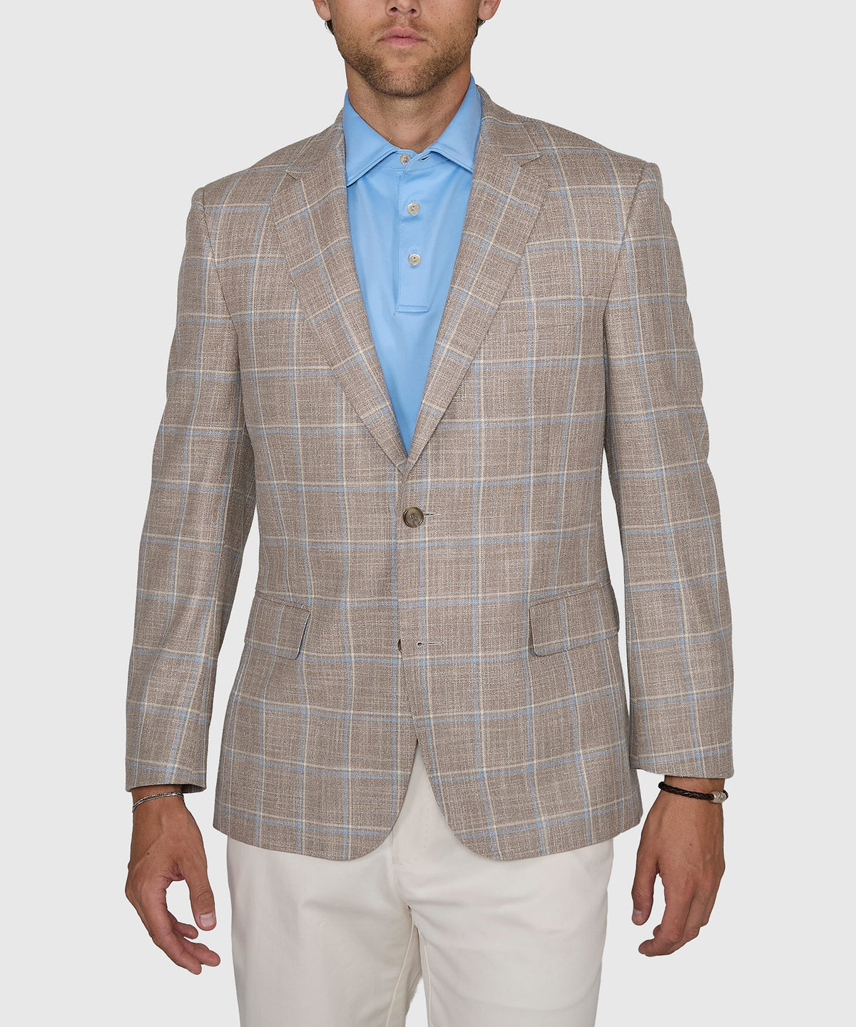 Westport Black Two-Button Side Vent Windowpane Sport Coat, Men's Big & Tall