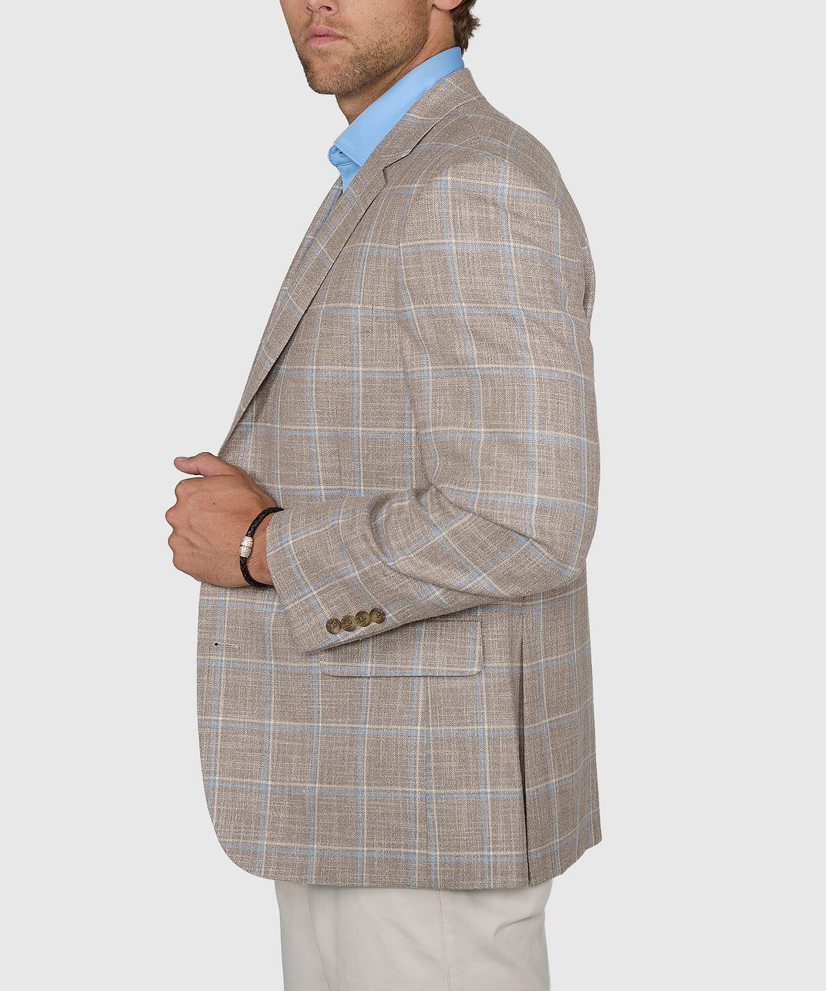 Westport Black Two-Button Side Vent Windowpane Sport Coat, Men's Big & Tall