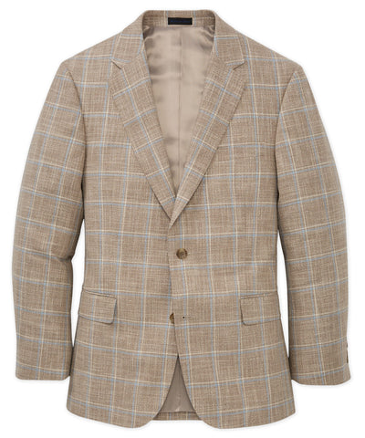 Westport Black Two-Button Side Vent Windowpane Sport Coat, Men's Big & Tall