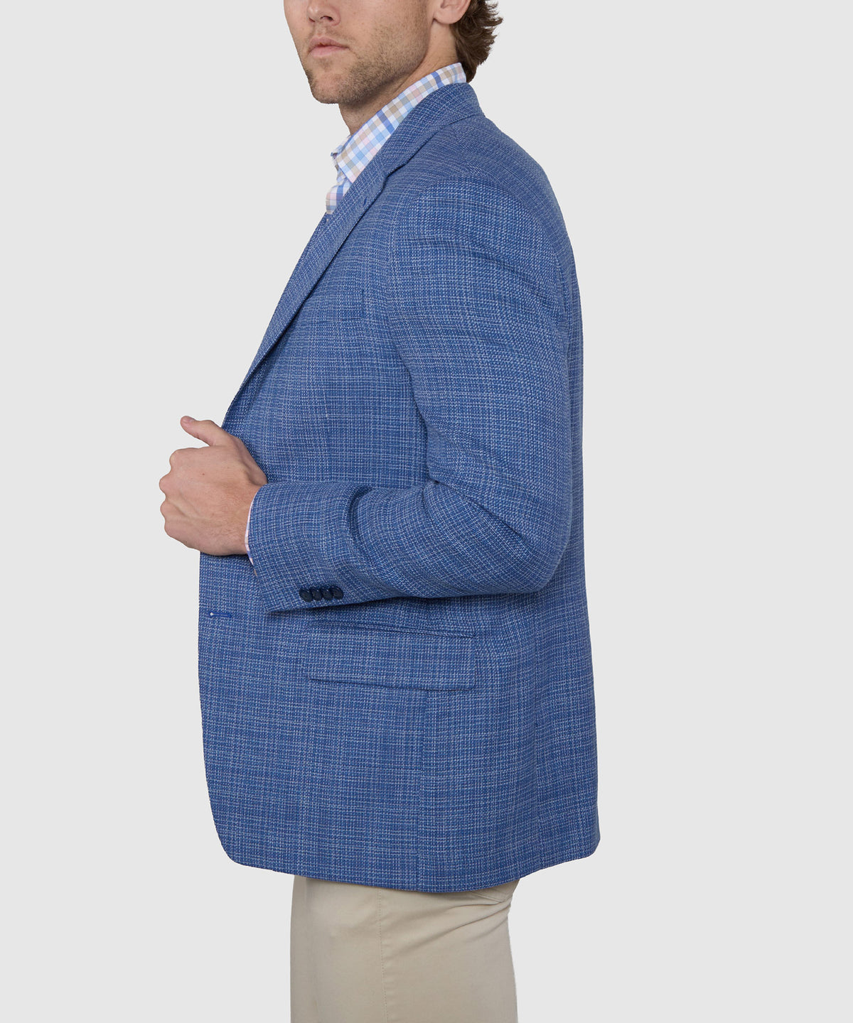 Michael Kors Two-Button Center Vent Plaid Sport Coat, Men's Big & Tall