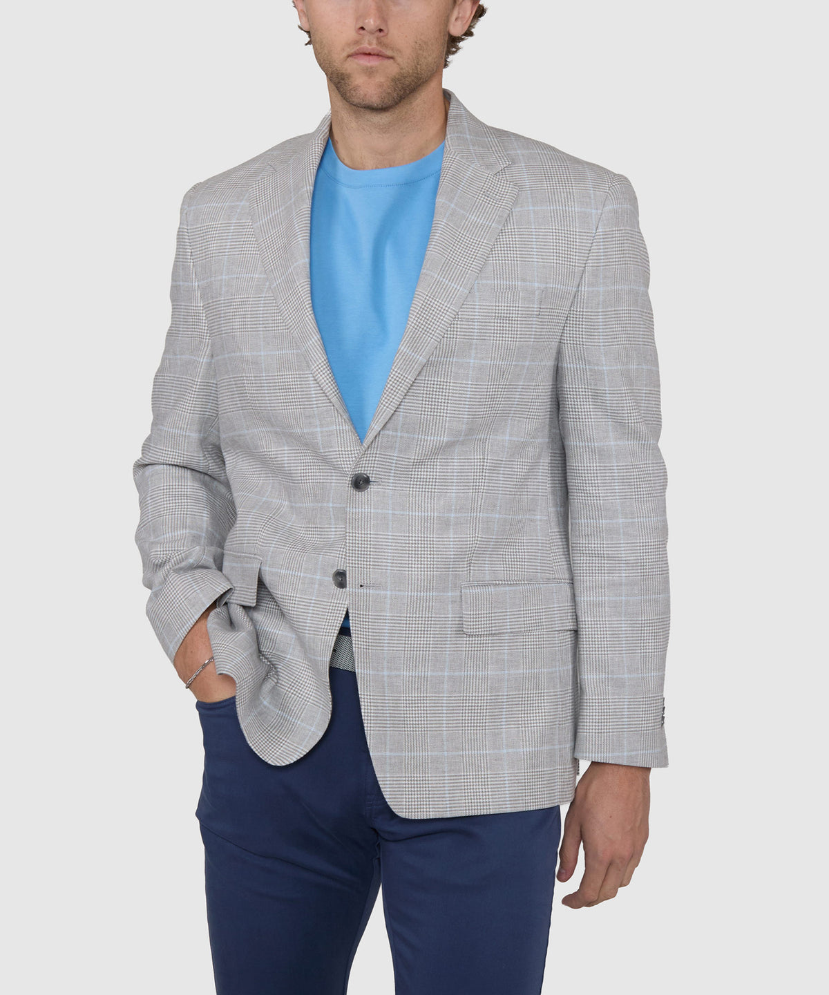 Michael Kors Two-Button Side Vent Glen Plaid Sport Coat, Men's Big & Tall