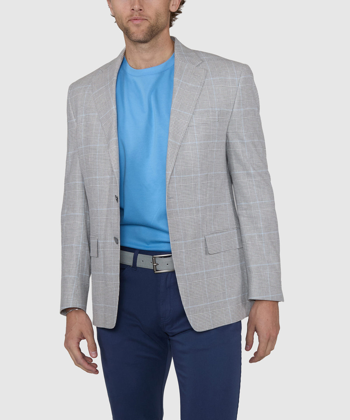 Michael Kors Two-Button Side Vent Glen Plaid Sport Coat, Men's Big & Tall