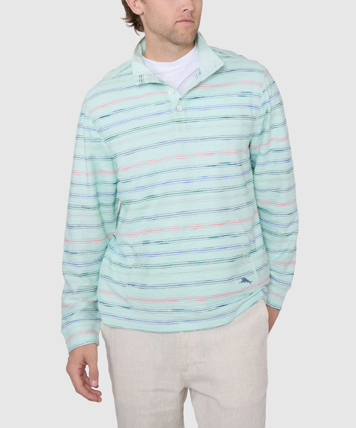 Tommy Bahama Minori Sands Button Mock Pullover, Men's Big & Tall