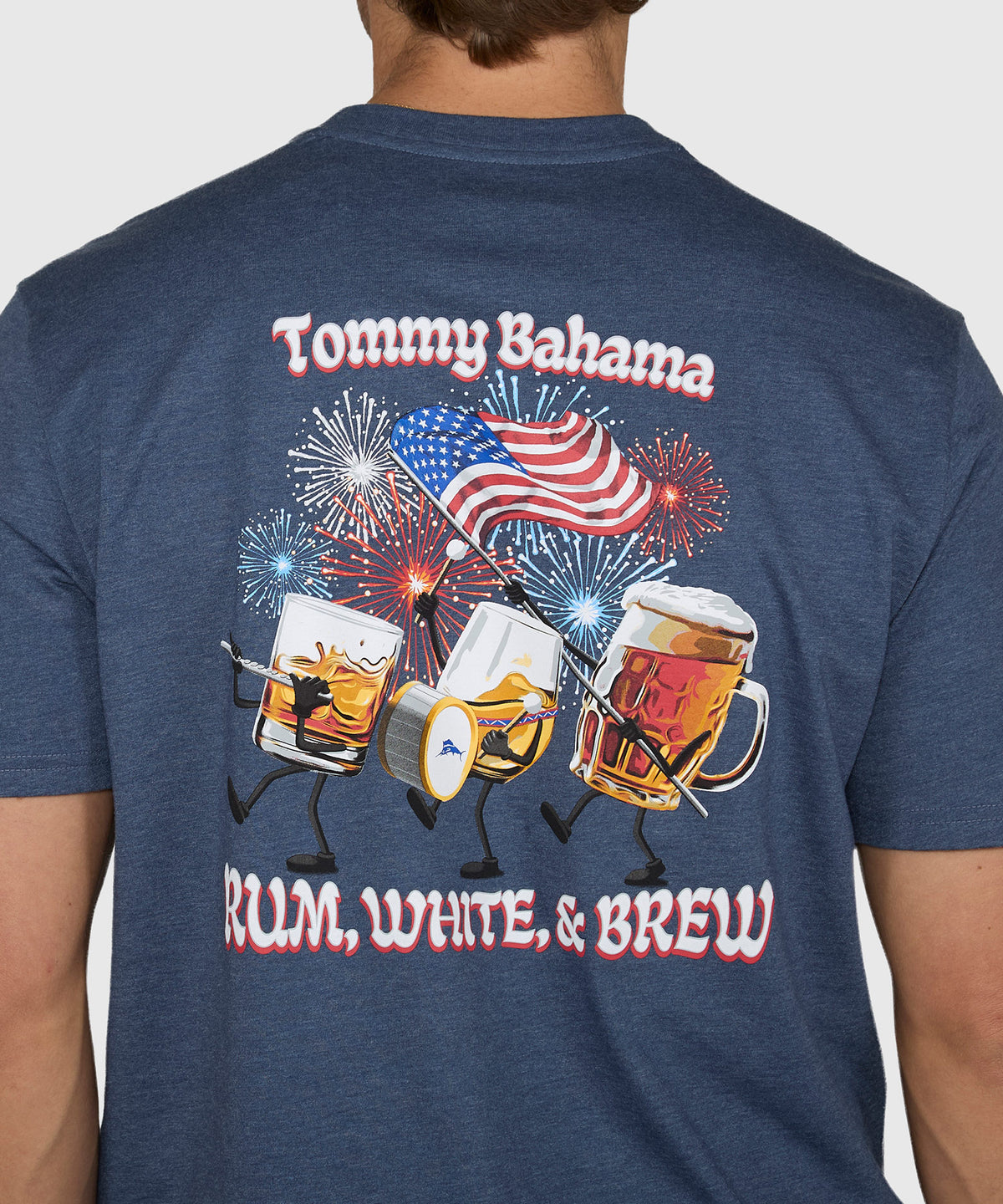 Tommy Bahama Rum White and Brew Crew Neck T-Shirt, Men's Big & Tall