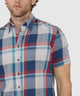 Westport Lifestyle Short Sleeve Washed Out Plaid Sport Shirt