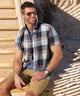 Westport Lifestyle Short Sleeve Washed Out Plaid Sport Shirt