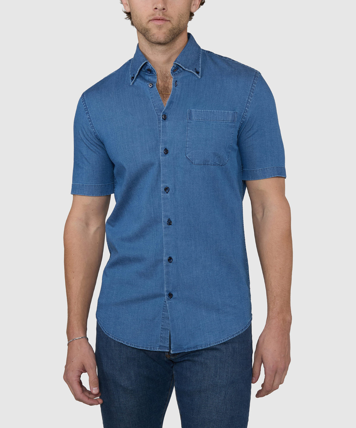 Westport Lifestyle Short Sleeve Washed Out Plaid Sport Shirt, Men's Big & Tall