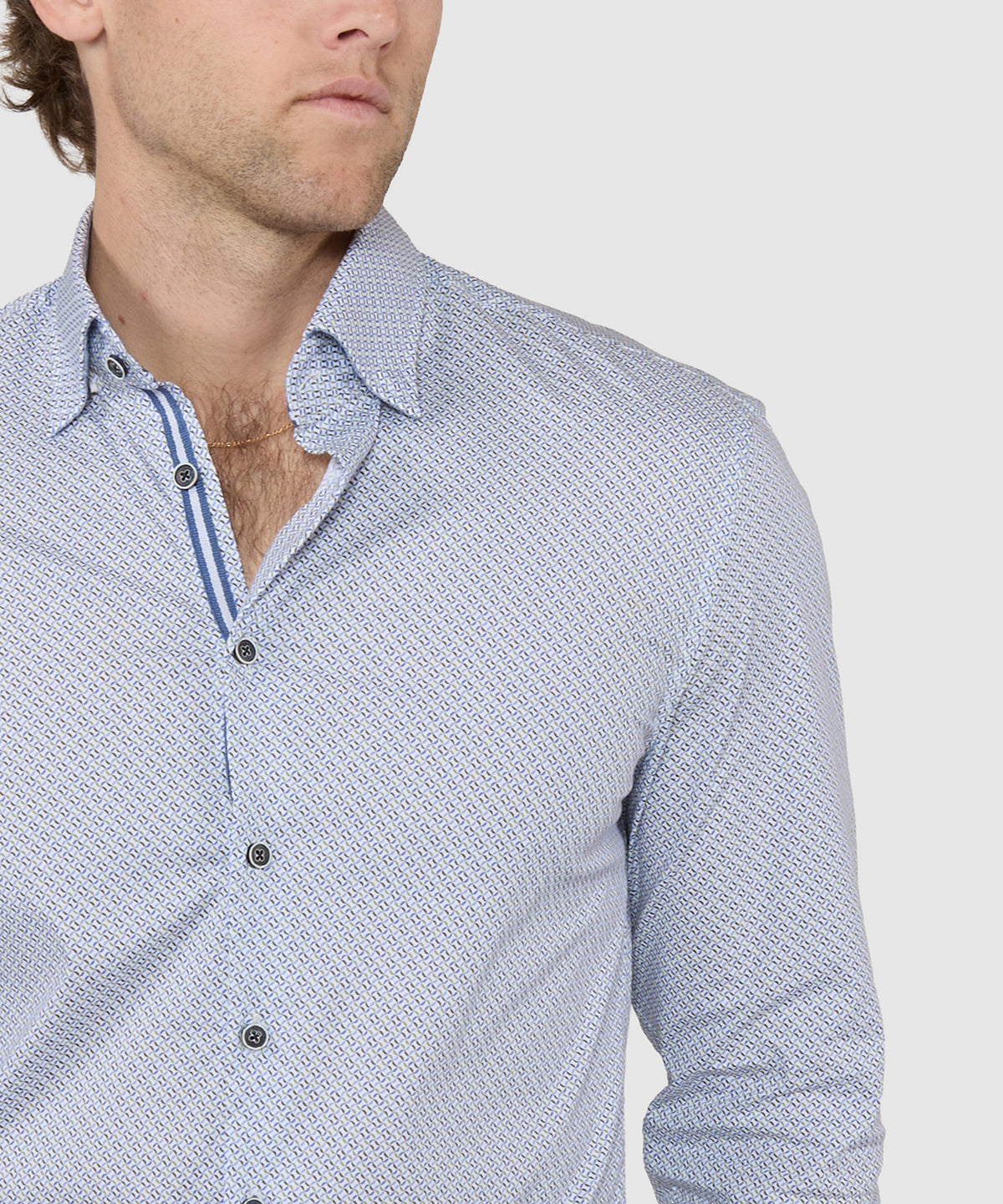 Westport Black Long Sleeve Print Sport Shirt, Men's Big & Tall