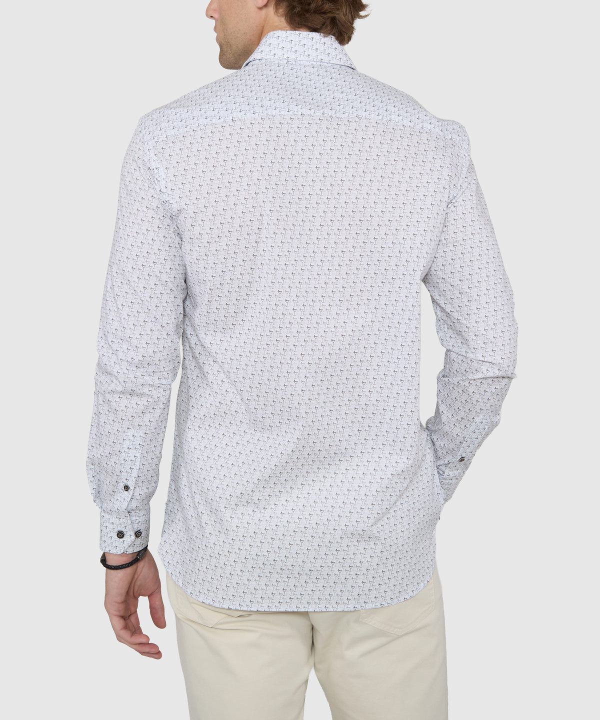 Westport Black Long Sleeve Print Sport Shirt, Men's Big & Tall