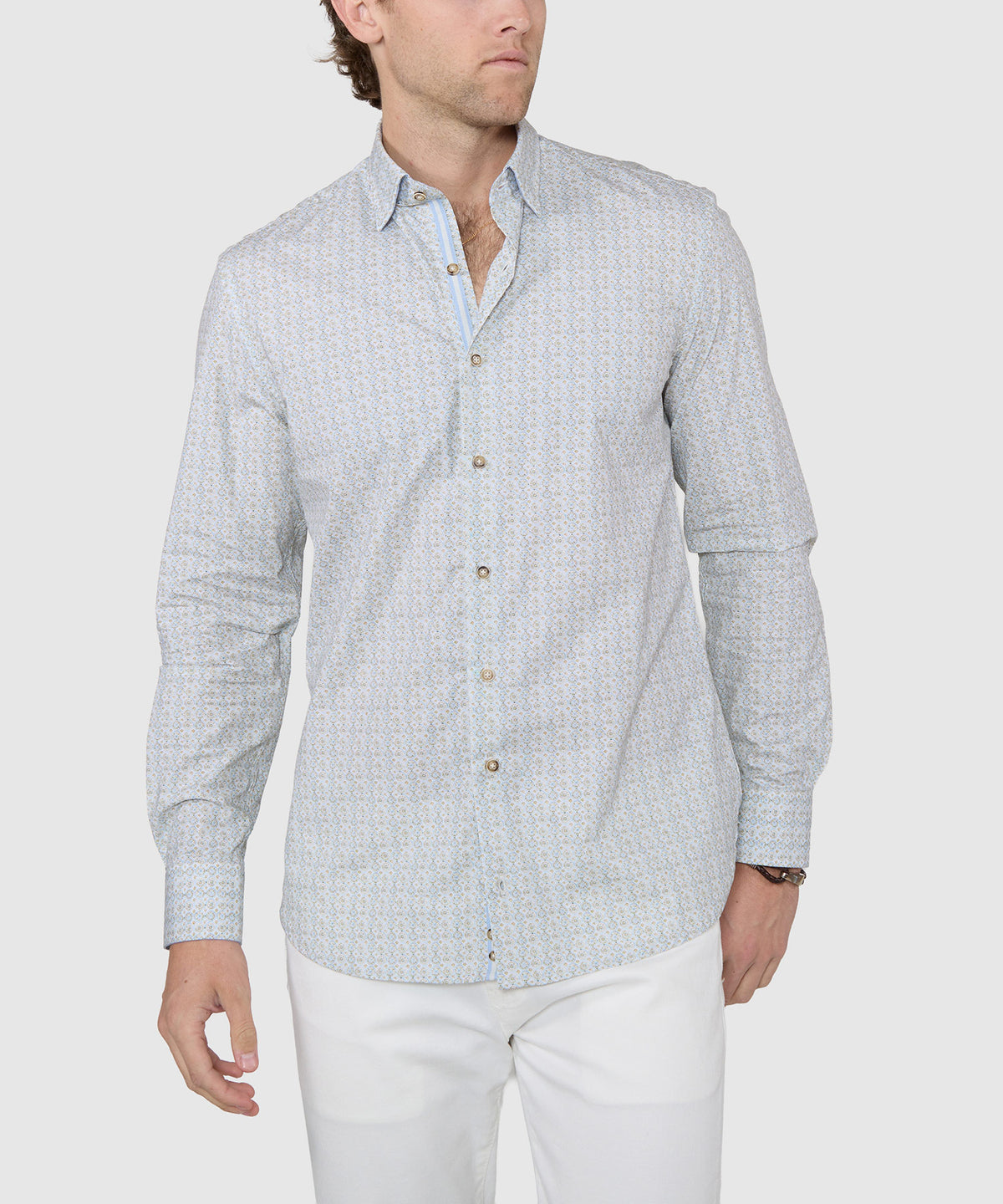 Westport Black Long Sleeve Print Sport Shirt, Men's Big & Tall