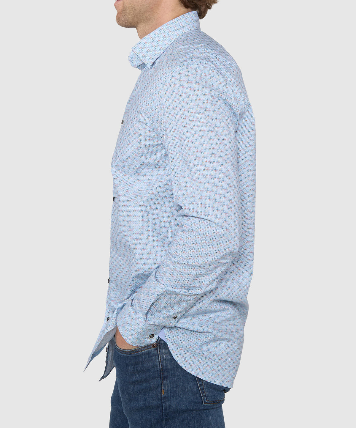 Westport Black Long Sleeve Print Sport Shirt, Men's Big & Tall