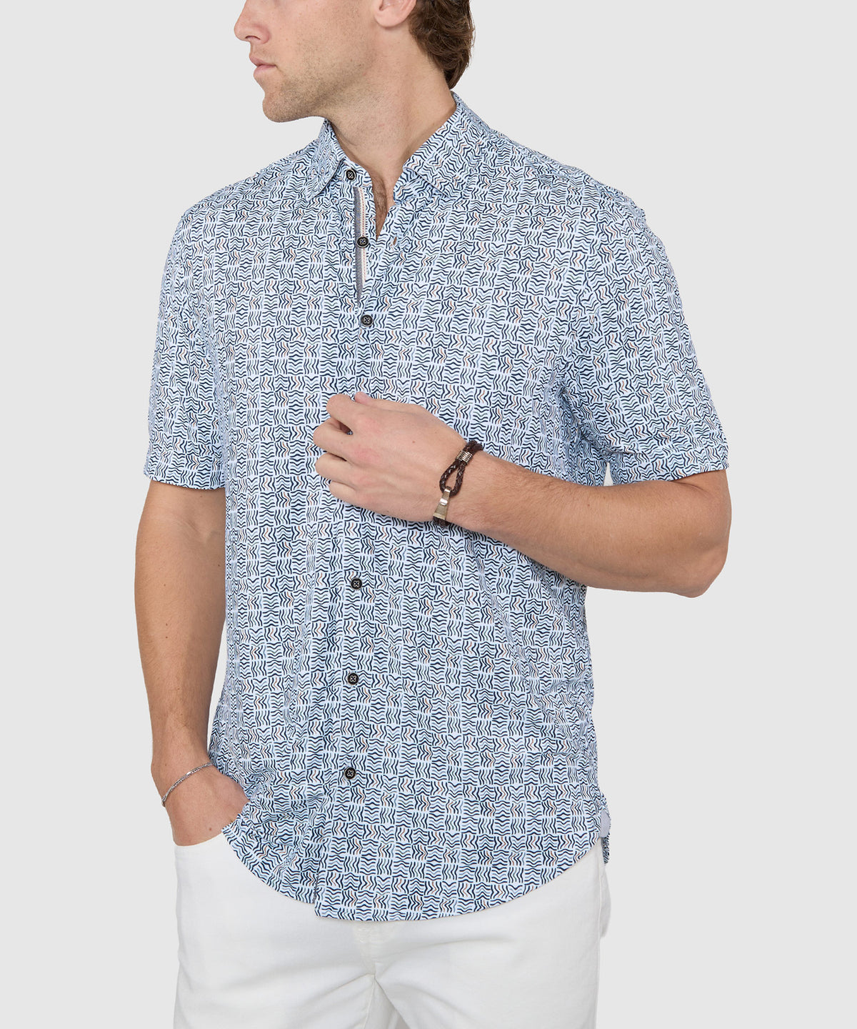 Westport Black Short Sleeve Printed Sport Shirt, Men's Big & Tall