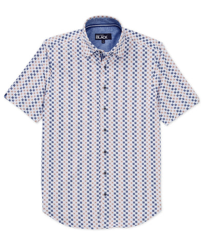 Westport Black Short Sleeve Printed Sport Shirt, Men's Big & Tall