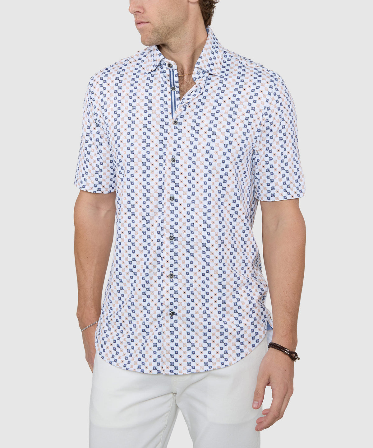 Westport Black Short Sleeve Printed Sport Shirt, Men's Big & Tall