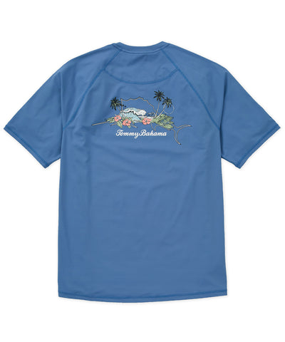 Tommy Bahama Short Sleeve Chill Time Bay Crew Rash Guard Shirt, Men's Big & Tall