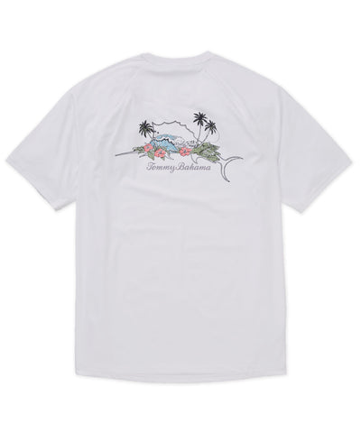 Tommy Bahama Short Sleeve Chill Time Bay Crew Rash Guard Shirt, Men's Big & Tall