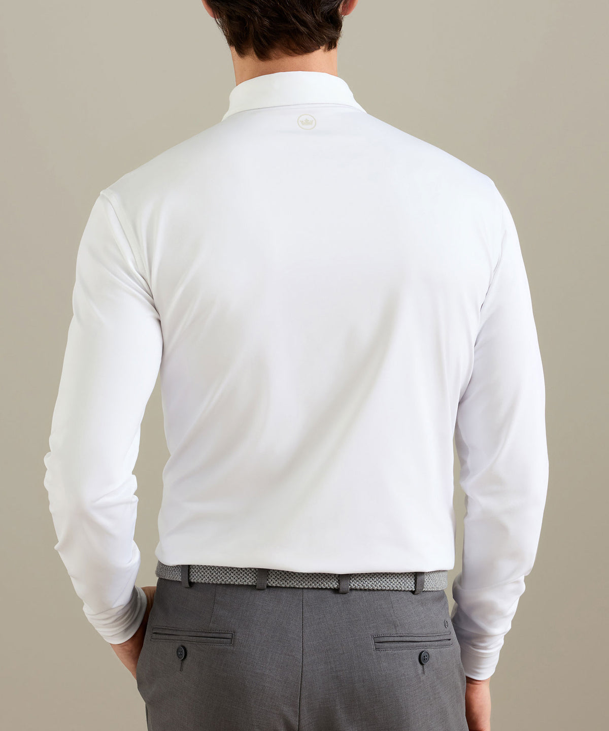 Peter Millar Solid Long Sleeve Performance Polo, Men's Big & Tall
