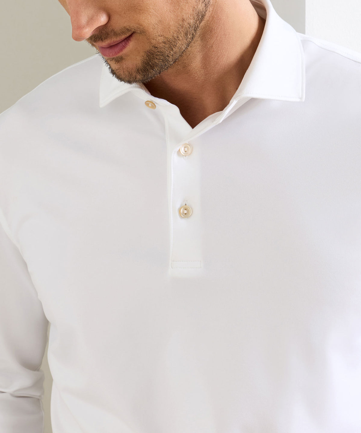 Peter Millar Solid Long Sleeve Performance Polo, Men's Big & Tall