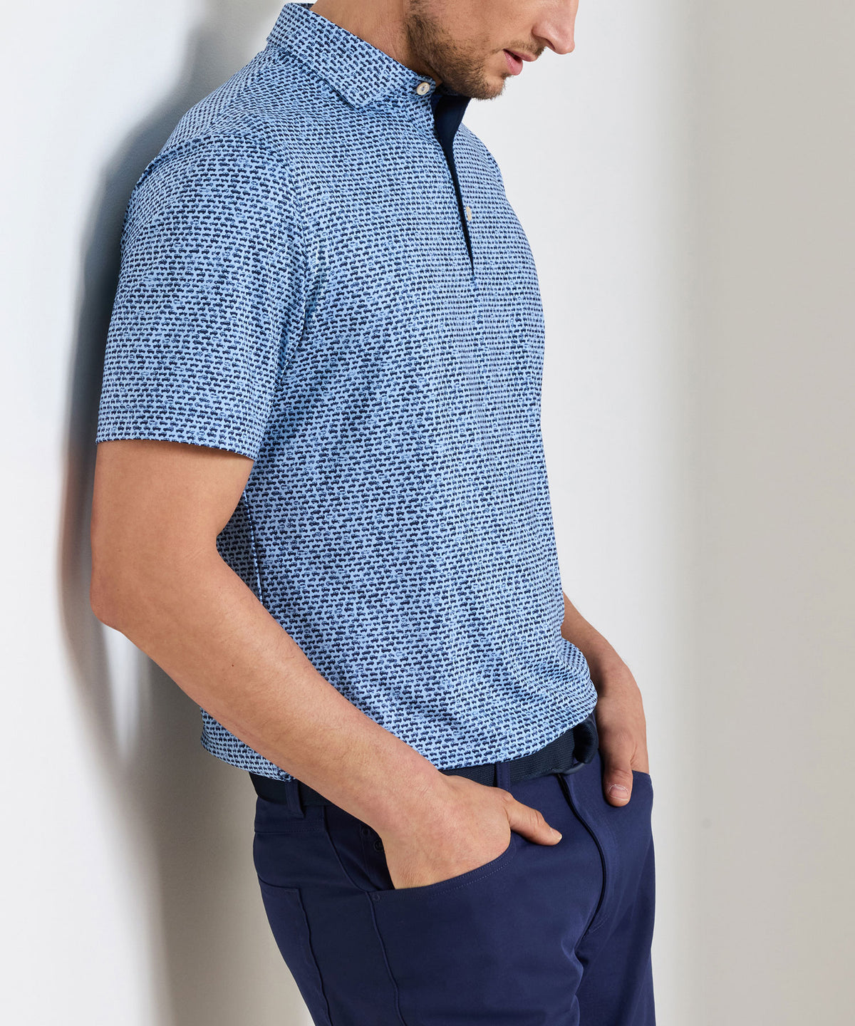 Peter Millar Off-Road Print Polo, Men's Big & Tall