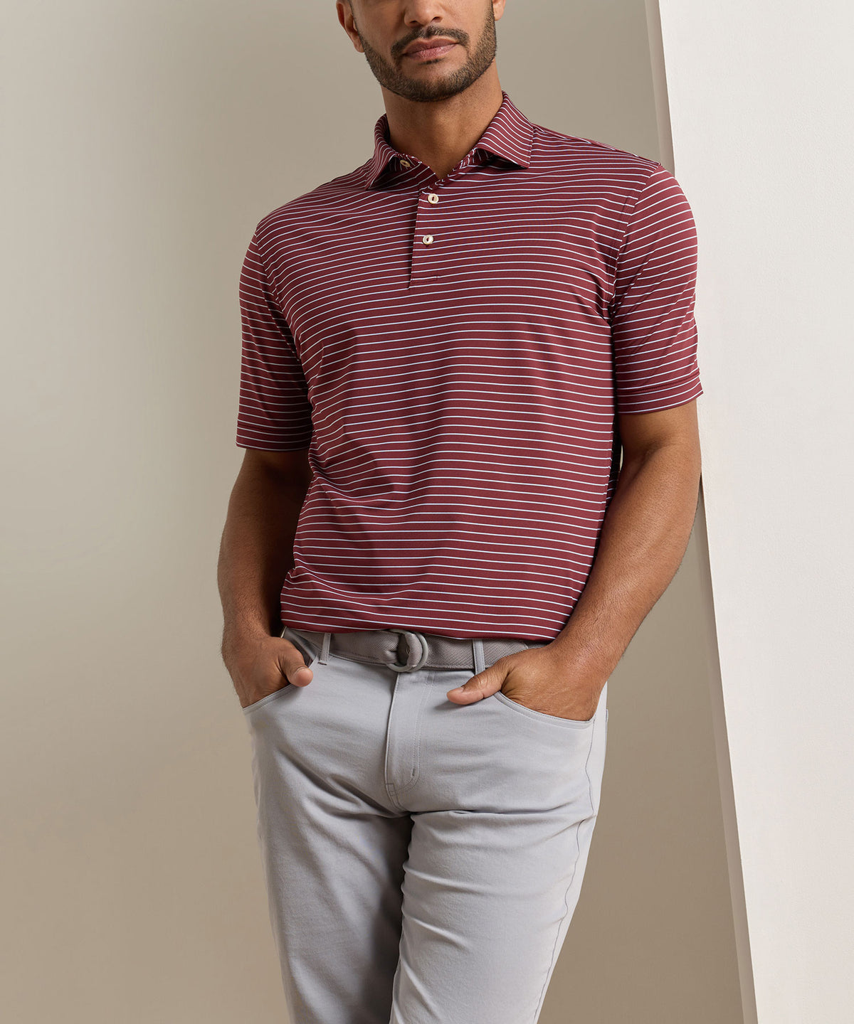 Peter Millar Oaks Stripe Polo, Men's Big & Tall