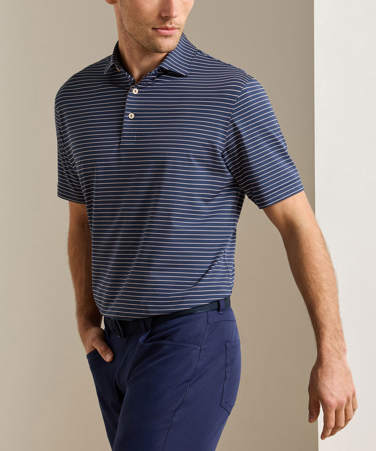 Peter Millar Oaks Stripe Polo, Men's Big & Tall