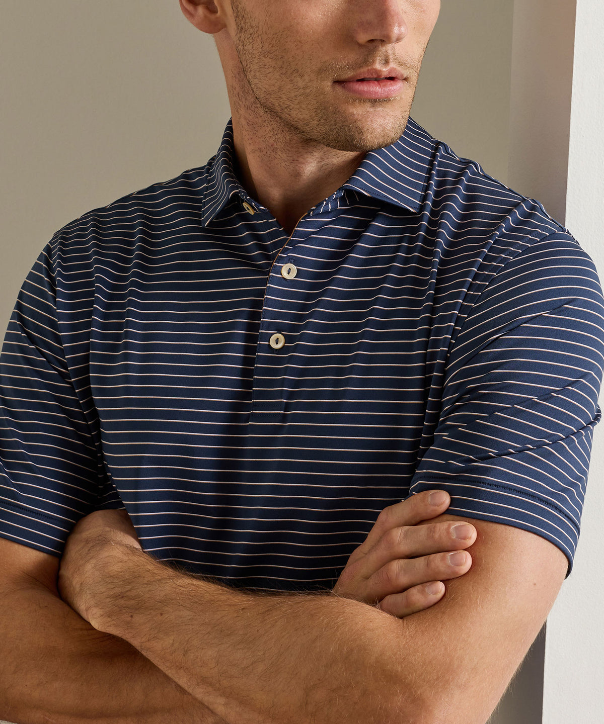 Peter Millar Oaks Stripe Polo, Men's Big & Tall