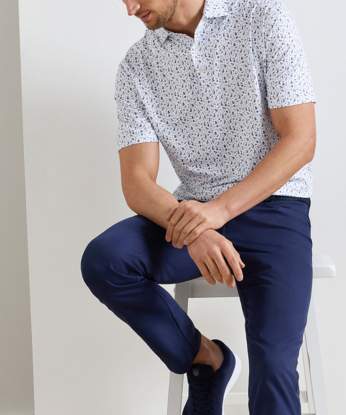 Peter Millar Read The Putt Print Polo, Men's Big & Tall