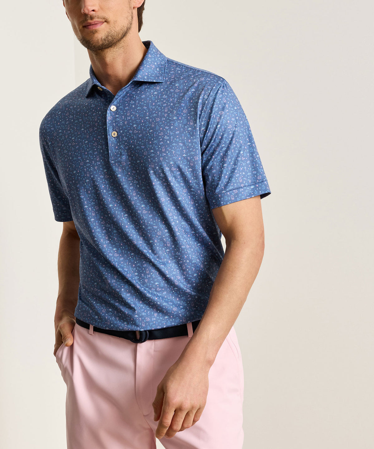 Peter Millar Ridge Print Polo, Men's Big & Tall