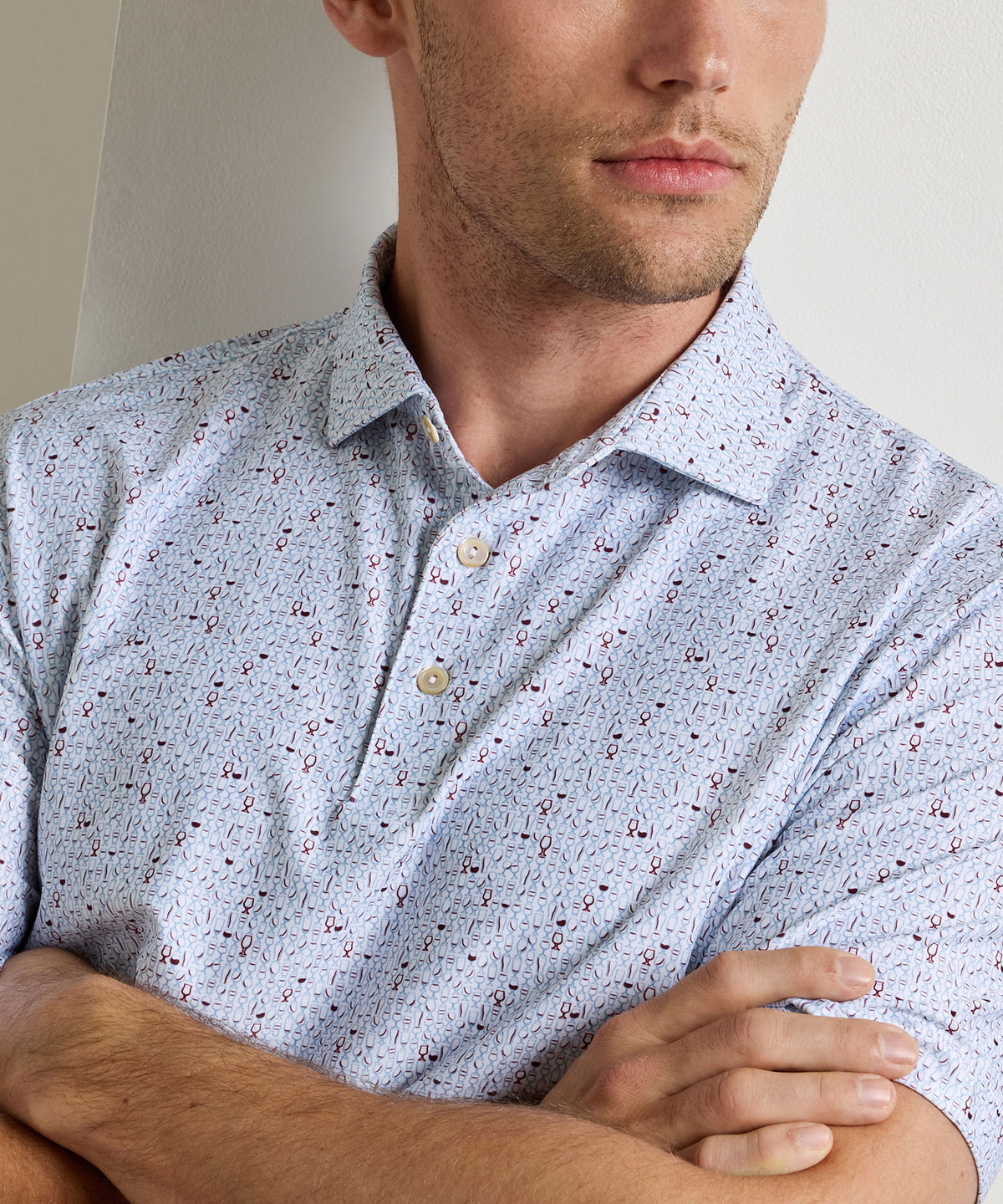 Peter Millar Glassware Print Polo, Men's Big & Tall