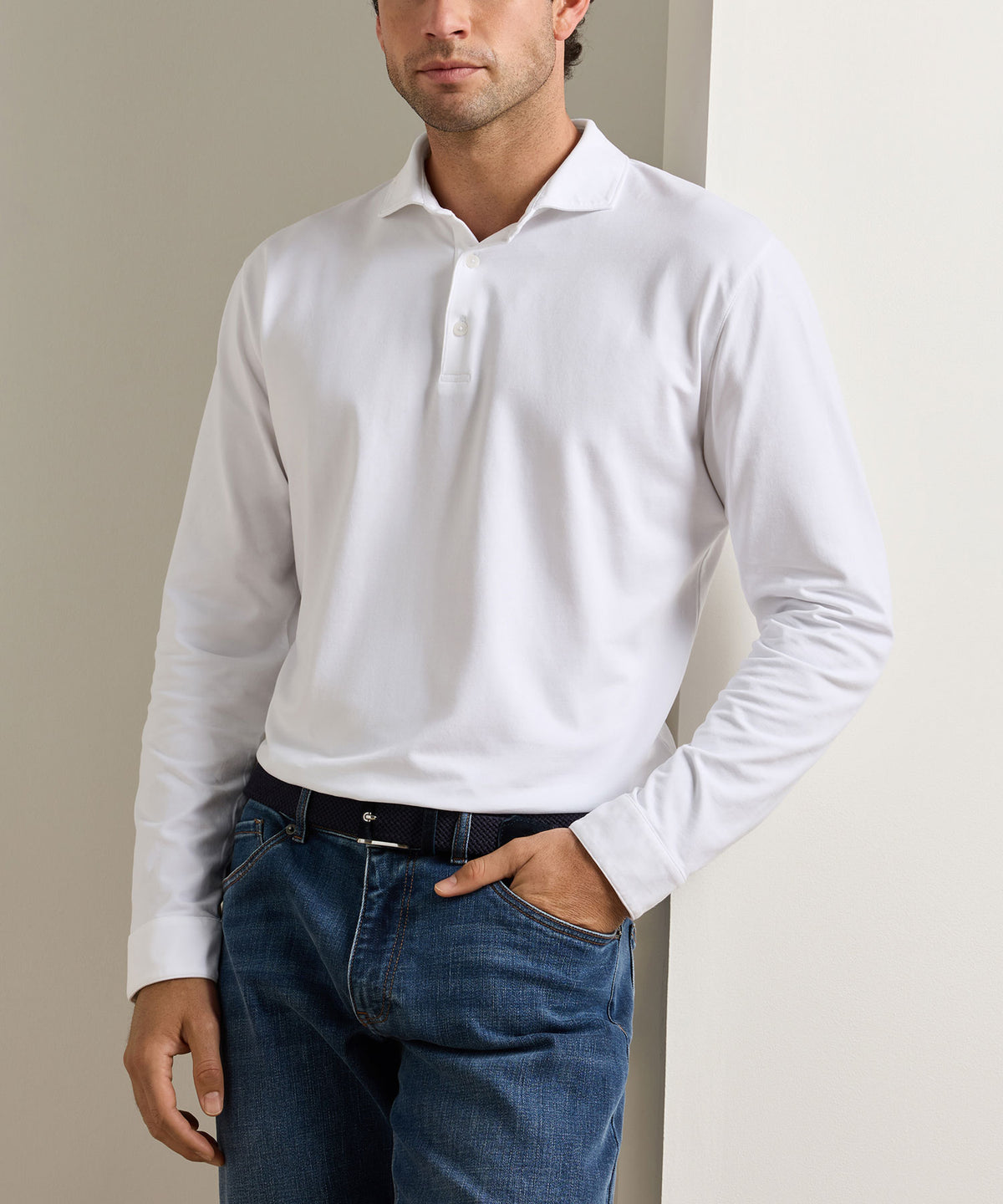 Peter Millar Crown Flex Long Sleeve Polo, Men's Big & Tall