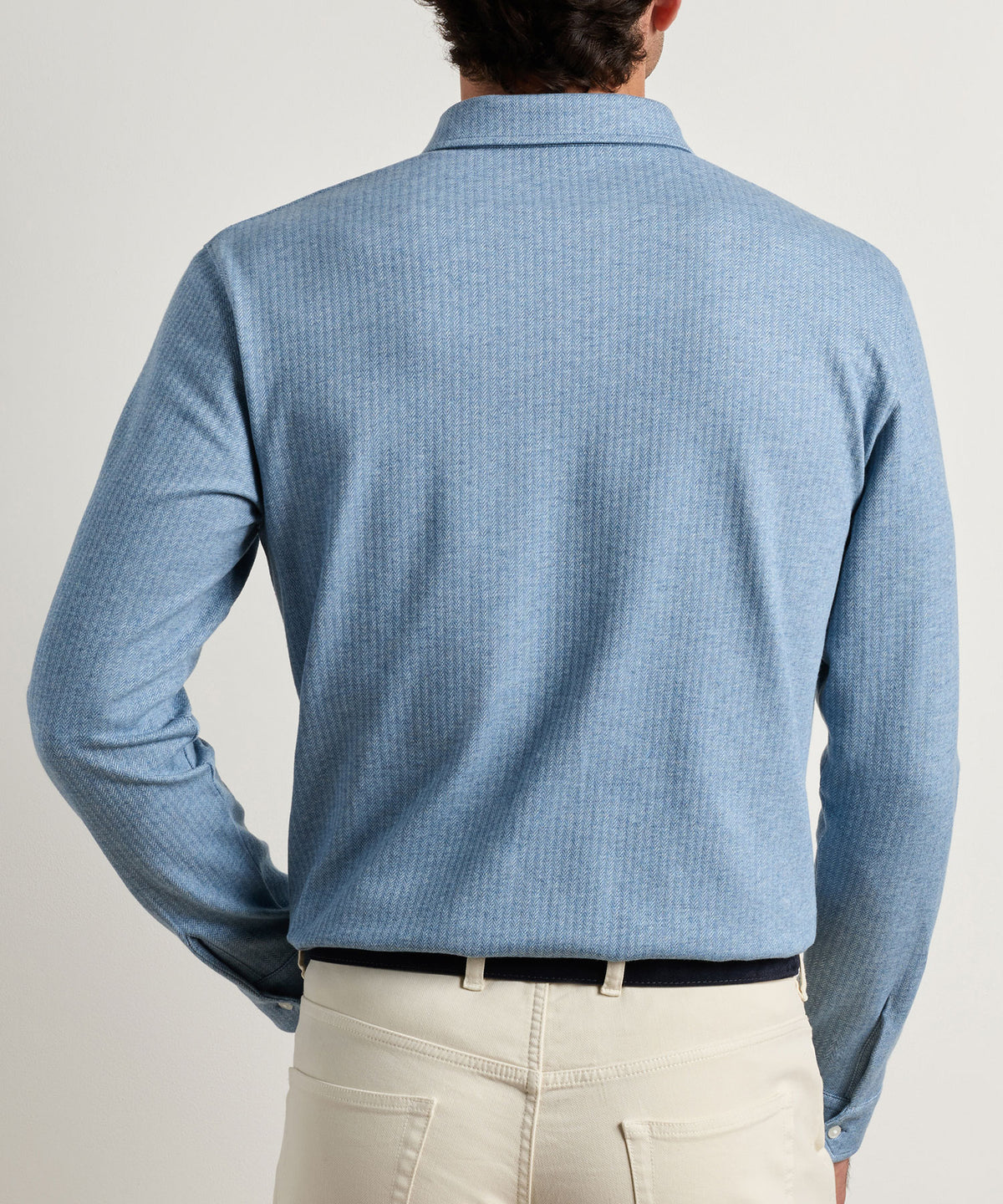 Peter Millar Long Sleeve Herringbone Polo, Men's Big & Tall