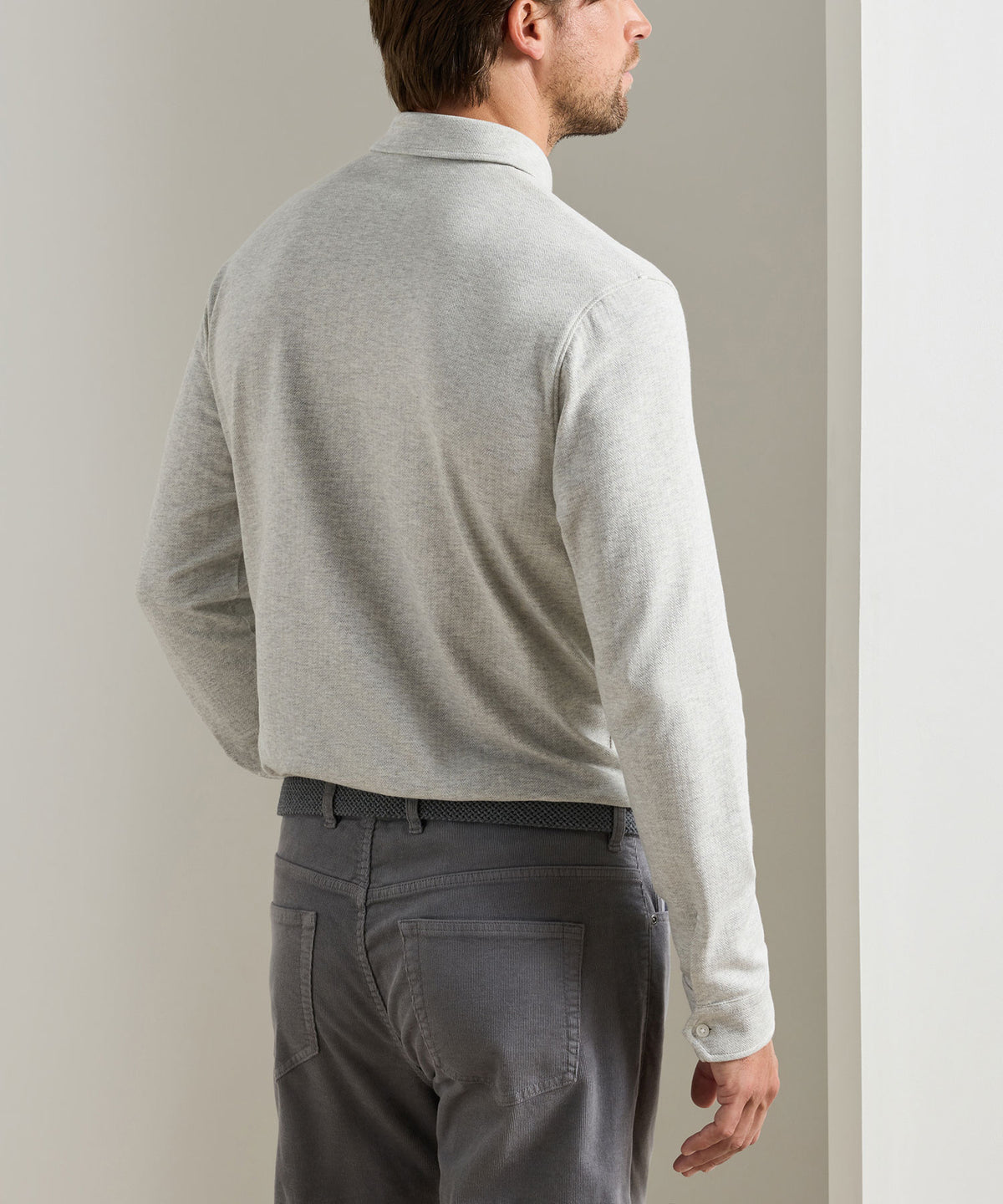 Peter Millar Long Sleeve Herringbone Polo, Men's Big & Tall