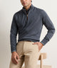 Peter Millar Autumn Crest Suede Trim Quarter-Zip Pullover