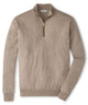 Peter Millar Autumn Crest Suede Trim Quarter-Zip Pullover - Stone