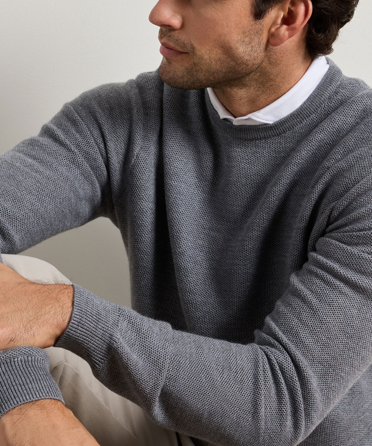 Peter Millar Long Sleeve Autumn Crest Honeycomb Crew Neck Pullover, Men's Big & Tall