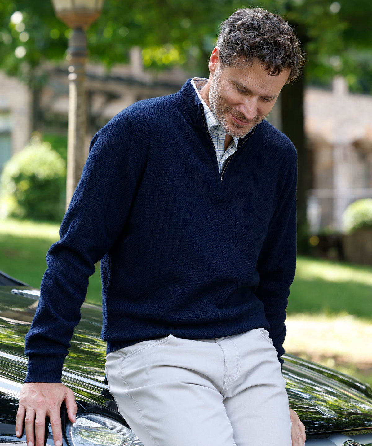 Peter Millar Crescent Texture Quarter-Zip Pullover, Men's Big & Tall