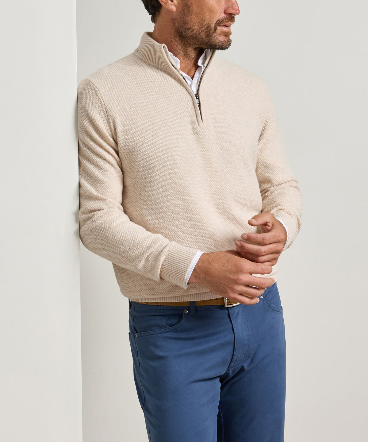Peter Millar Crescent Texture Quarter-Zip Pullover, Men's Big & Tall