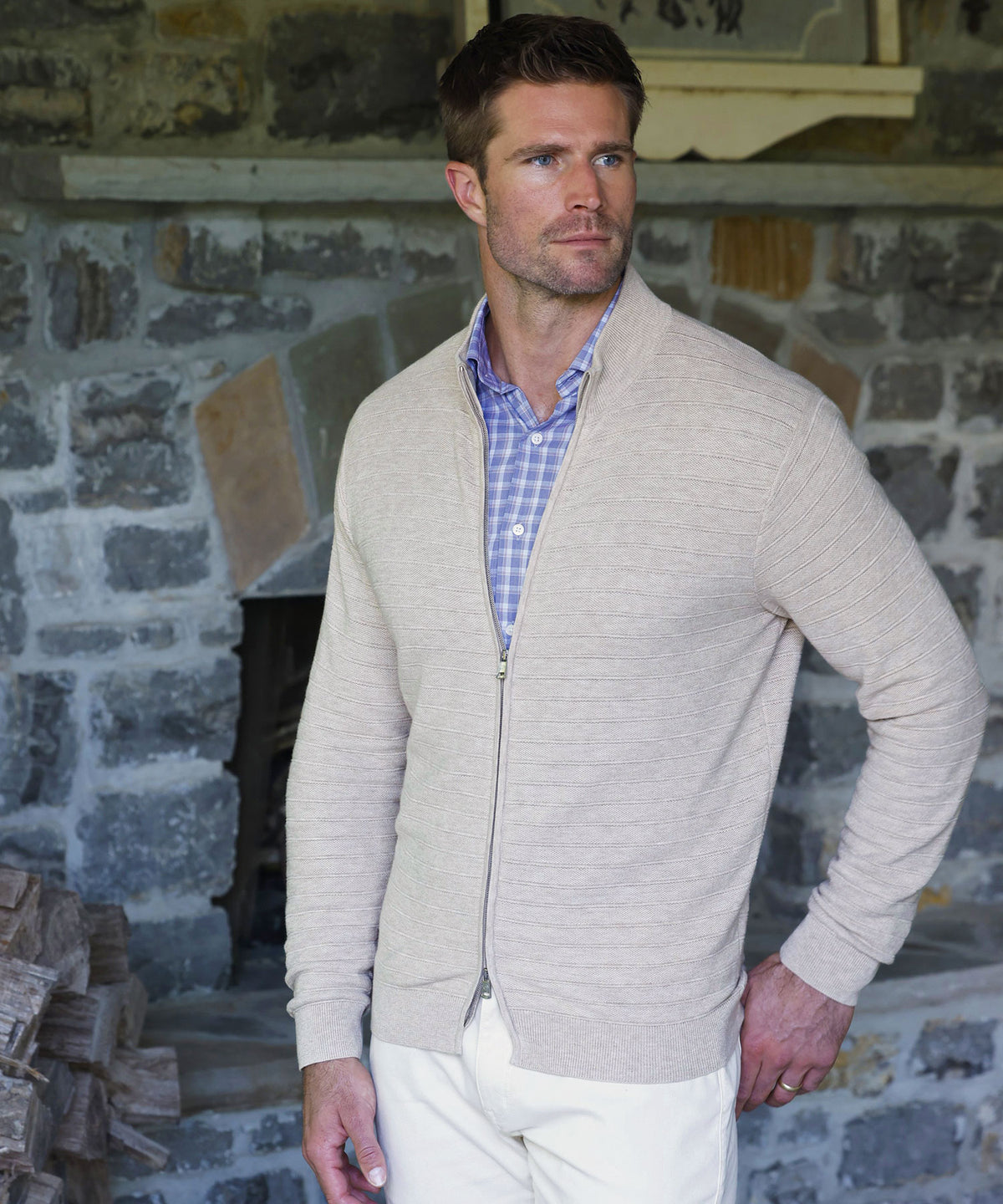 Peter Millar Pacific Full-Zip Sweater, Men's Big & Tall