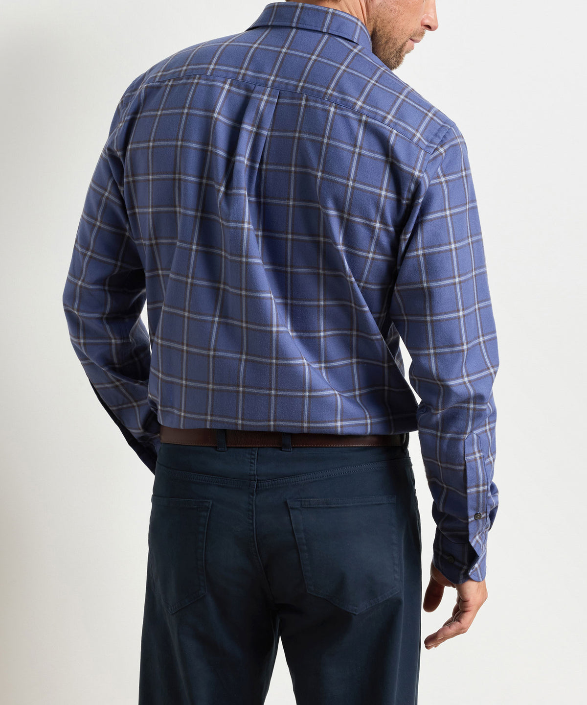 Peter Millar Preston Performance Flannel Long Sleeve Sport Shirt, Men's Big & Tall
