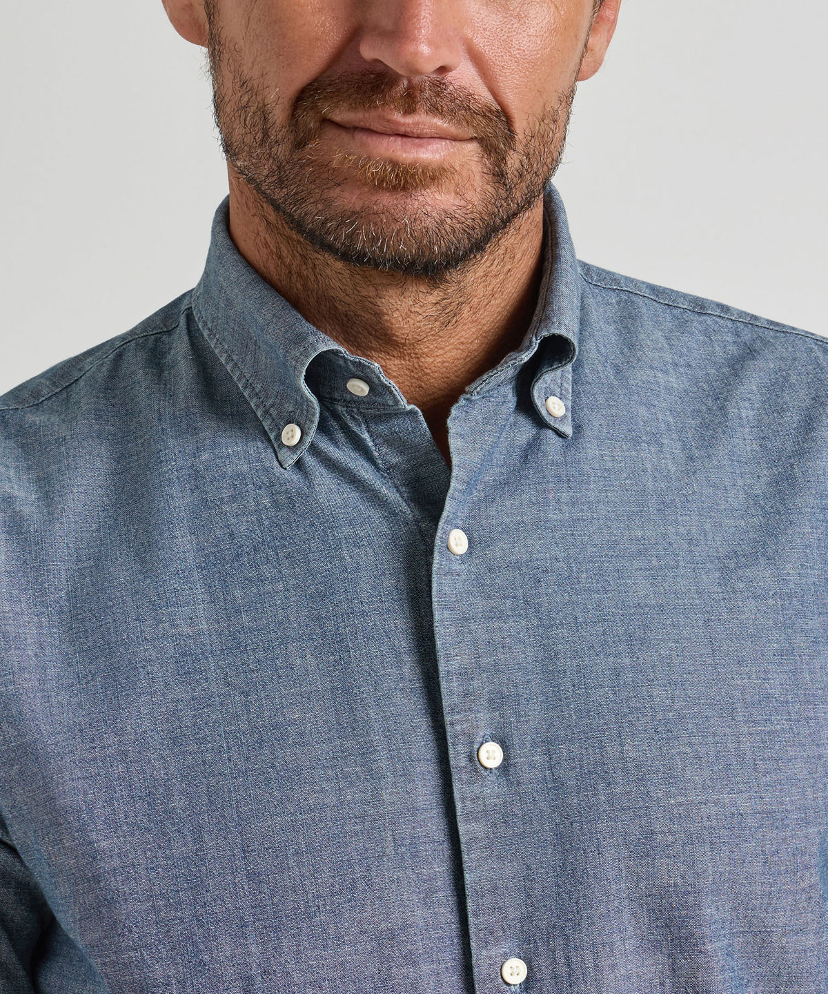 Peter Millar Davenport Chambray Sport Shirt, Men's Big & Tall