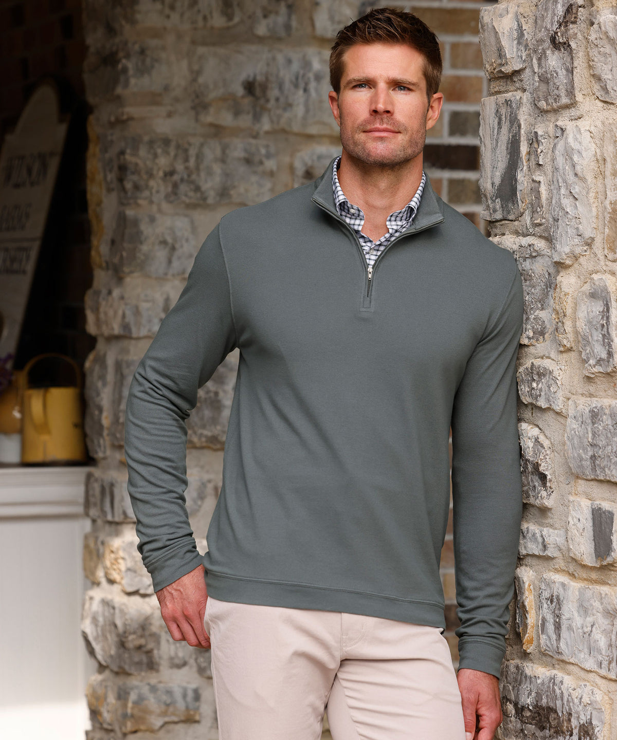 Westport Lifestyle Long Sleeve Dunes Pique Quarter-Zip, Men's Big & Tall