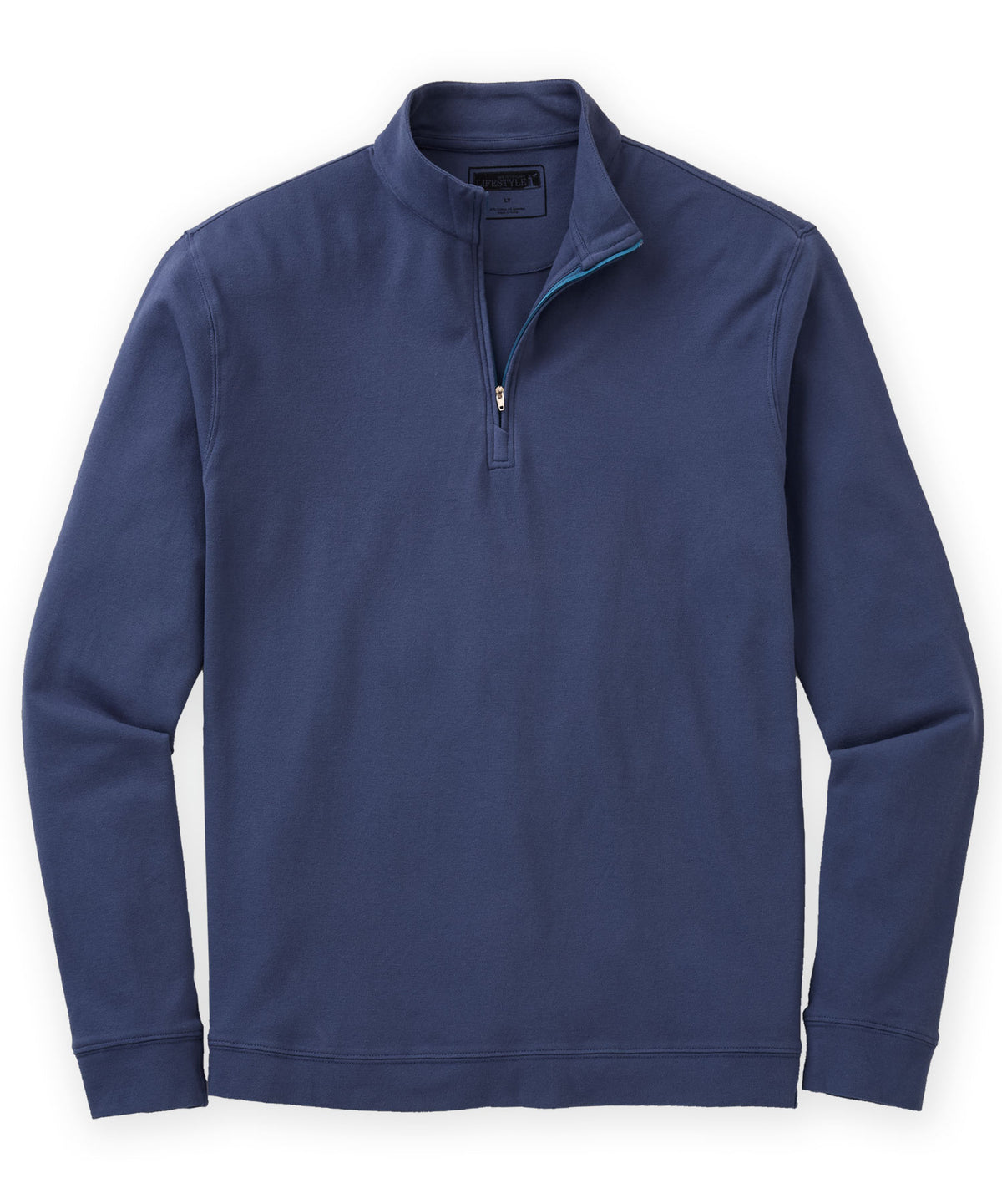 Westport Lifestyle Long Sleeve Dunes Pique Quarter-Zip - Navy, Men's Big & Tall