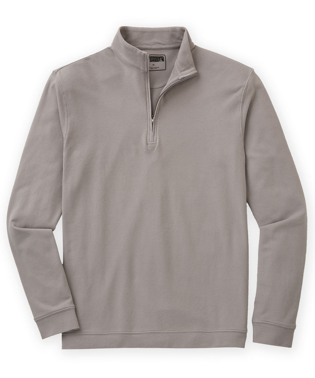 Westport Lifestyle Long Sleeve Dunes Pique Quarter-Zip - Slate Grey, Men's Big & Tall