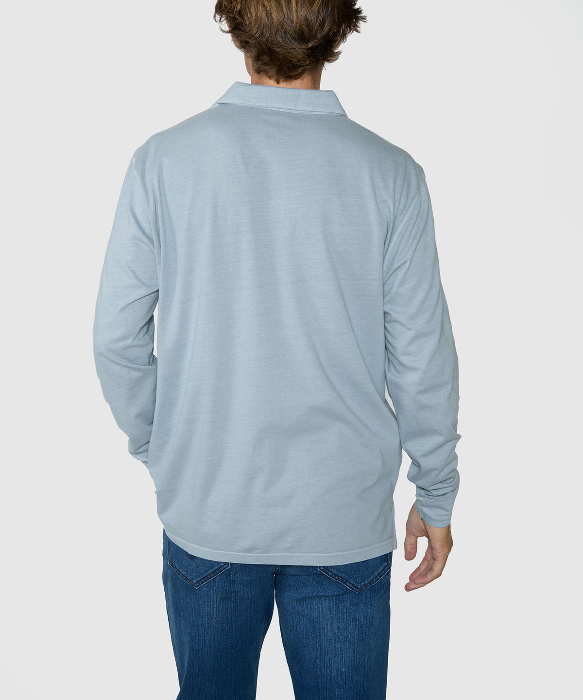 Westport Lifestyle Sunwashed Long Sleeve Polo - Granite, Men's Big & Tall