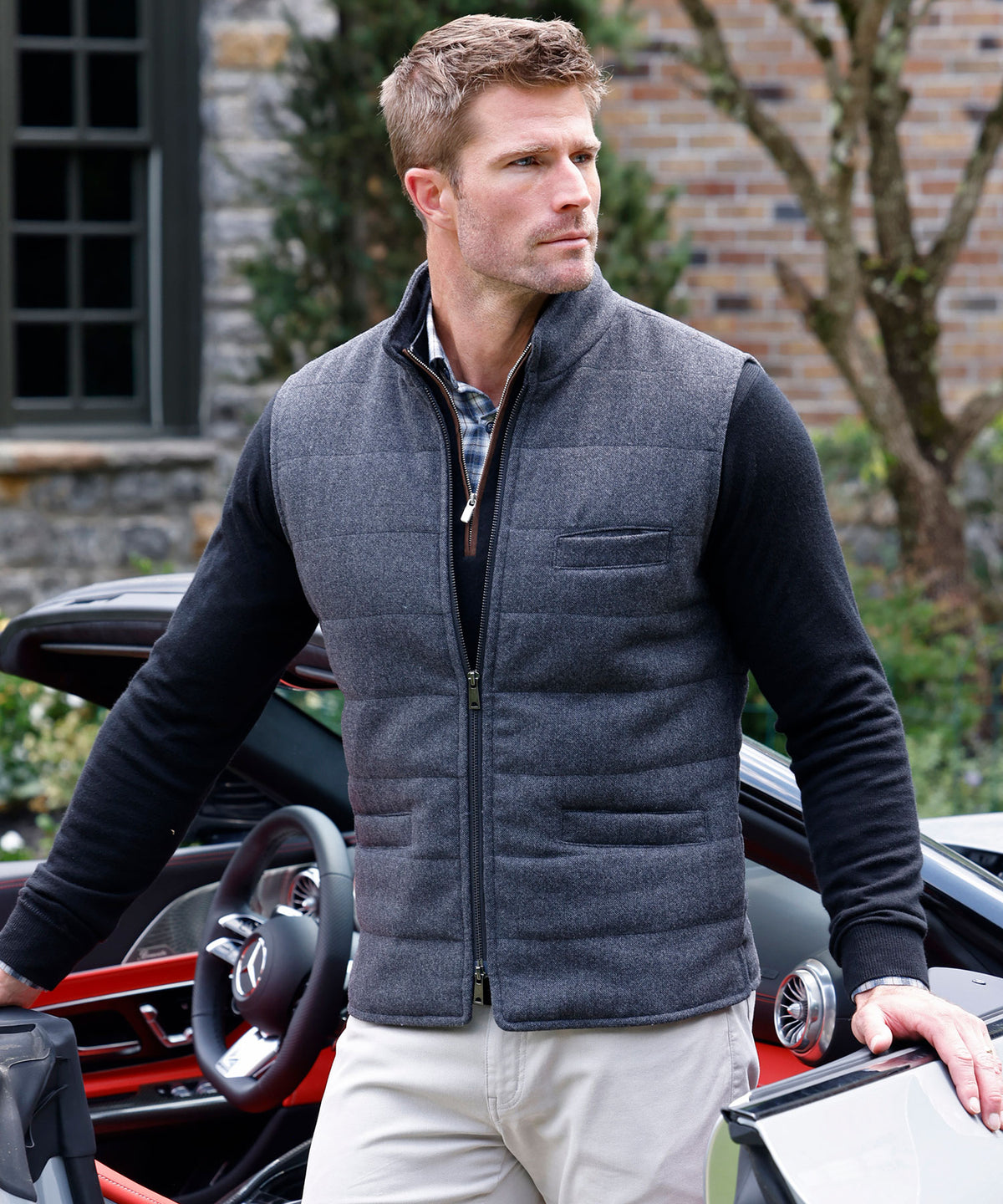 Westport Black Commuter Wool Blend Vest, Men's Big & Tall