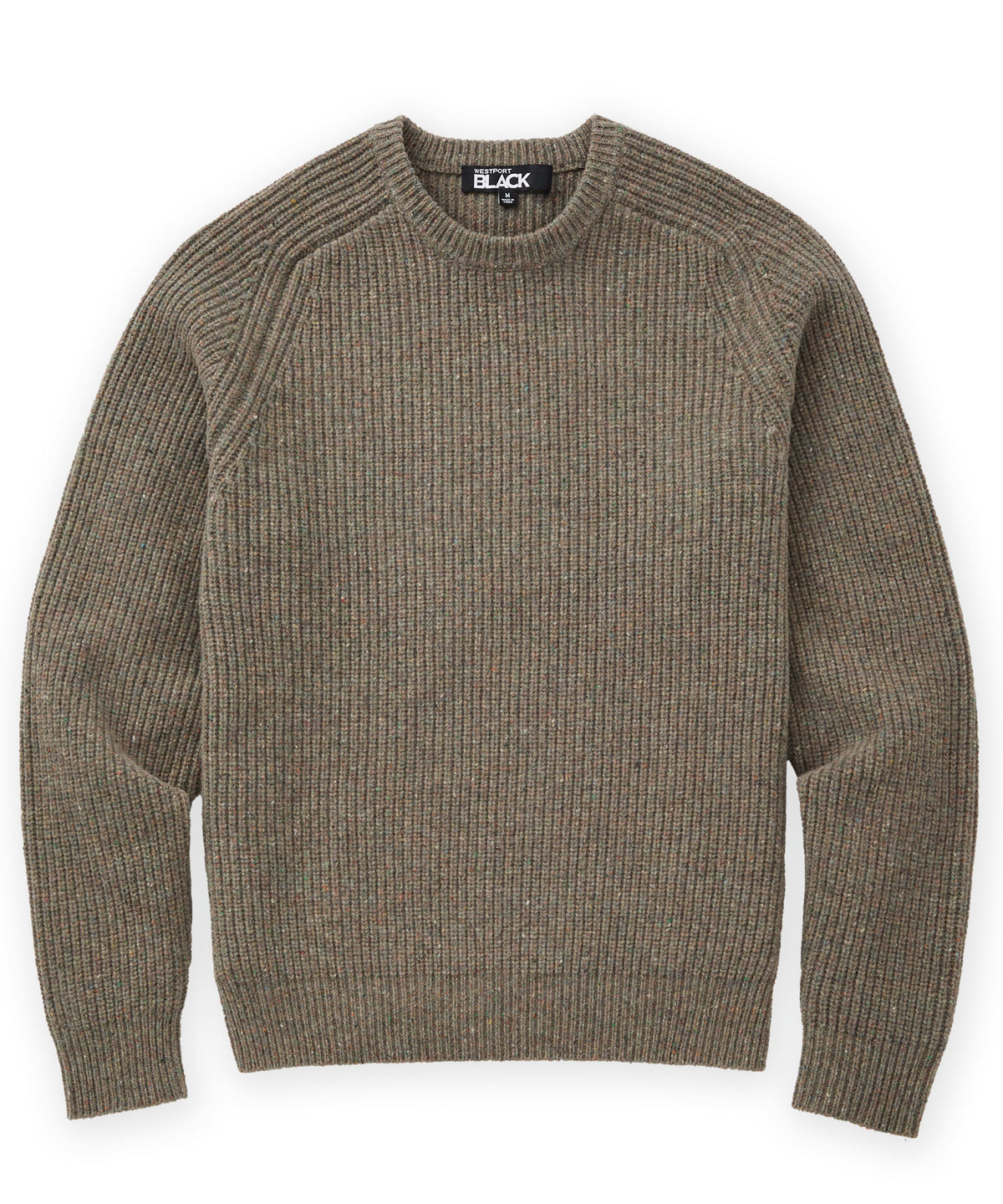 Westport Black Long Sleeve Lodgeview Donegal Crew Sweater - Sage, Men's Big & Tall