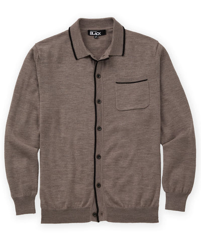Westport Black Long Sleeve Sparks Button Front Knit Shirt, Men's Big & Tall