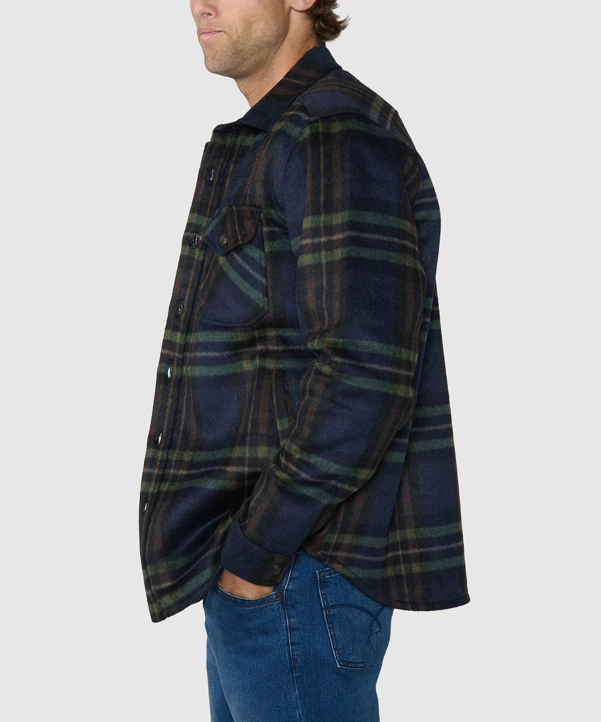 Westport Black Ridgeview Wool Blend Shirt Jacket - Multi, Men's Big & Tall