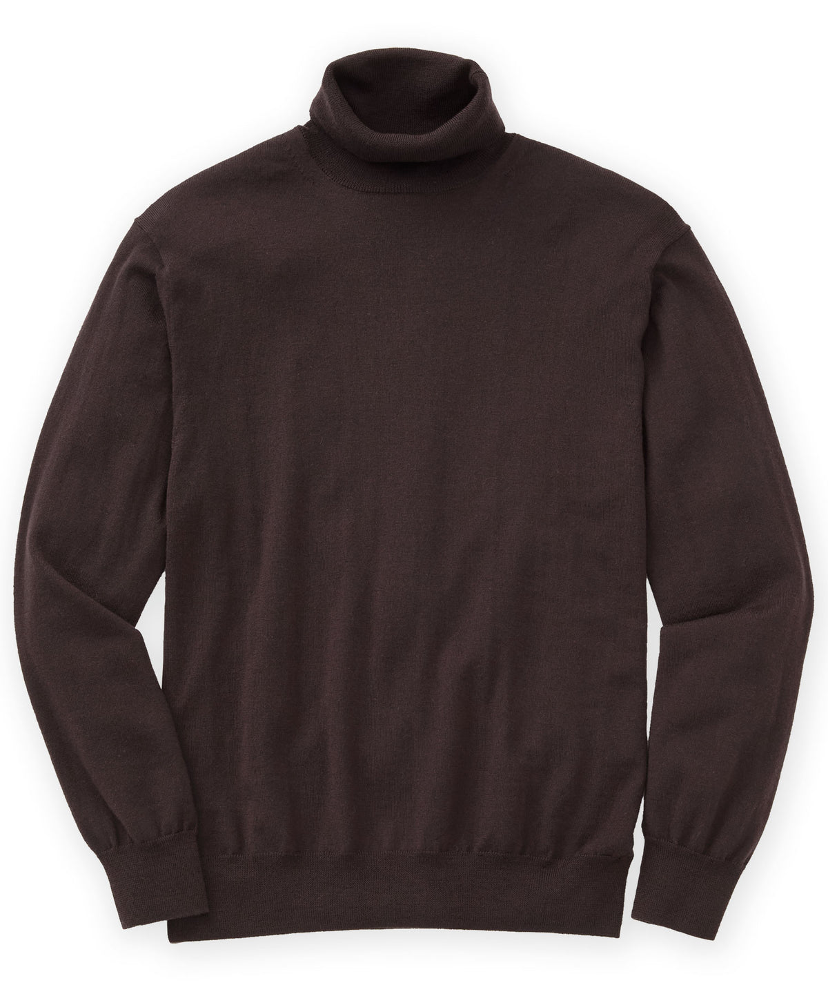 Westport Black Hudson Peak Merino Wool Turtleneck Sweater - Espresso, Men's Big & Tall
